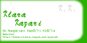 klara kazari business card